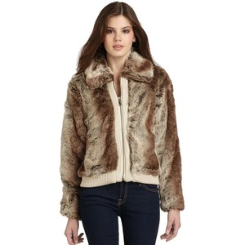 Sanctuary Surplus Faux Fur Bomber Jacket
